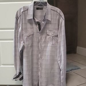 Men's sleeve button up Buckle Black shirt